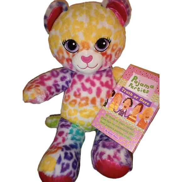 BuildaBear Y2K Sleepover Gift Set w/ Vintage Card Game, Lisa Frank Rainbow STYLE - Picture 1 of 11